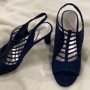 Navy blue Bundle and save on shipping blue cage sling-back heels 7.5